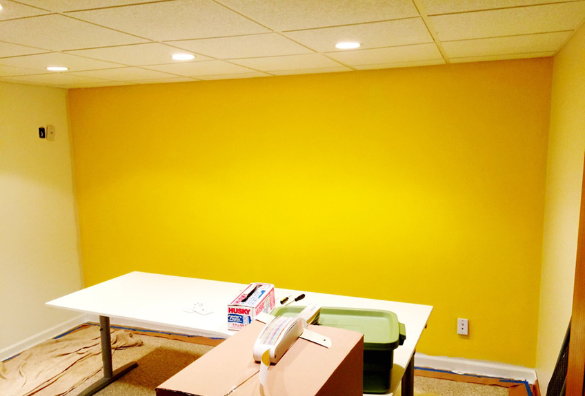 My awesome bright yellow wall.